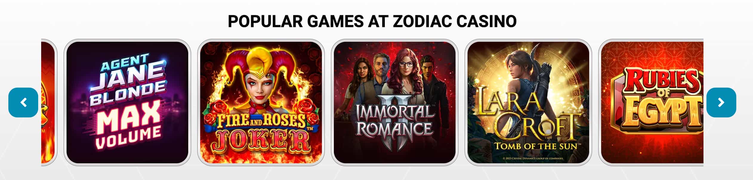 Breakdown of the Zodiac Casino welcome package across five deposits with wagering multipliers